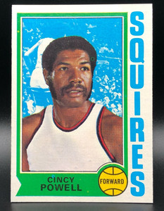 1974-75 Topps CINCY POWELL Card No. 198 Crease-Free NM+ Virginia Squires