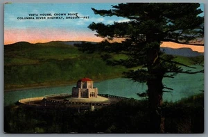 Postcard Columbia River Highway Oregon c1940s Vista House Crown Point - Picture 1 of 2