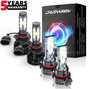 For Jeep Cherokee 2014-2015 LED Headlight & Fog Light Bulbs Combo Clear White - Picture 1 of 13