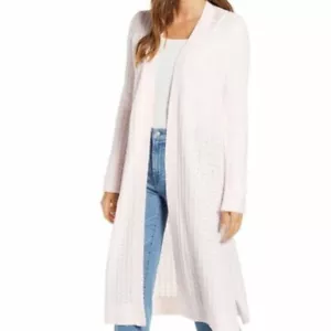 💕 RACHEL PARCELL 💕 XS 💕 Long Pointelle Pink Cardigan NEW AUTH 💕 #A256 - Imagen 1 de 6