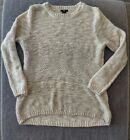 H&M Sweater White Sparkly Tinsel Metallic Long Sleeve Pullover Women's Size MED