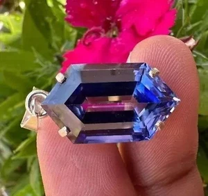 25+ Ct Blue Sapphire Fancy Cut German Silver Loose Gemstone - Picture 1 of 5