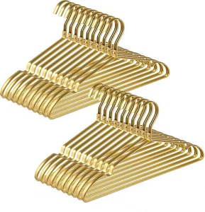 Aluminium Clothes Coat Hangers Suit Trouser Metal Holder Closet Organiser 20 pcs - Picture 1 of 30