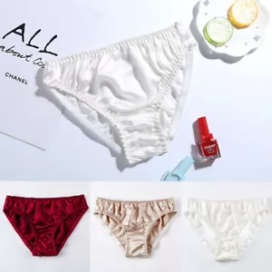 Women Sexy Satin Silky Briefs Panties Ladies Lingerie Underwear Knickers L-XXL - Picture 1 of 13