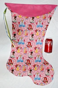 DISNEY PRINZESSINNEN KAMEE DRUCK RIESIGER WEIHNACHTSSTRUMPF, NEU HANDGEFERTIGT USA - Bild 1 von 2