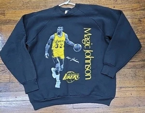 Vintage 1990s Los Angeles LA Lakers NBA Magic Johnson Sweatshirt USA Size XL - Picture 1 of 8