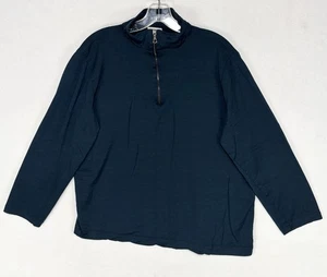 Ramblers Way 100% Wolle 1/4 Zip Pullover Damen Large Asymmetrisch Blau Pullover - Bild 1 von 9