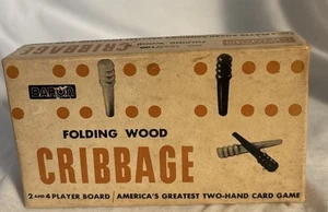 Baron Folding Wood Cribbage Board no 1064/150 in Original Box Complete - Picture 1 of 7