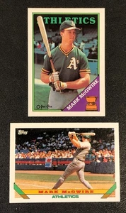 (2)x Mark McGwire 1993 Topps & 1988 O-Pee-Chee BLANK BACK Baseball Karten RAR! - Bild 1 von 2