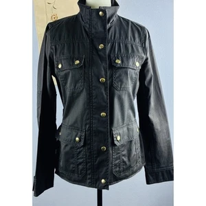 J. Crew Relaxed Boyfriend Feldjacke Damen XS oliv Druckknopf Reißverschluss Utility Military - Bild 1 von 10