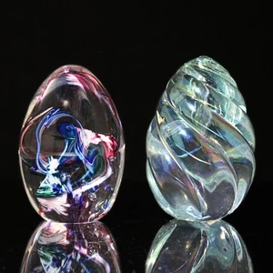 OBG 1993 Iridescent Swirled Twist Crystal Egg | No Box - Bild 1 von 3