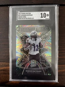 2021 Spectra RASHOD BATEMAN Rookie Aura Neon Splatter SSP #'d 8 SGC 10 Ravens TC - Picture 1 of 2