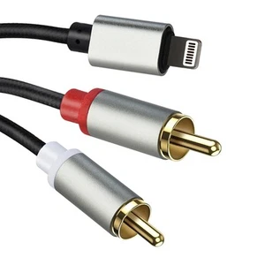 Lightning to RCA Stereo Cable, 2-Male Audio Aux Y Splitter Adapter for Select... - Picture 1 of 7