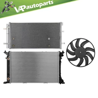 Cooling Fan and Radiator Condenser Assembly For 2013-2016 Audi A4 & A4 Quattro - Изображение 1 из 4