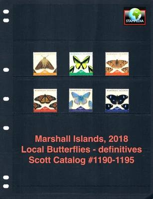 $132.90 Scott Value - 2018 MARSHALL ISL Butterflies definitives CV MNH NH UMM - Image 1 of 4