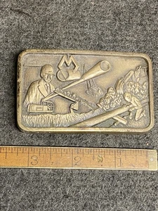 Vintage Jostens massiv Messing Rohrleitungsbau Gürtelschnalle Pfeifenmonteur - Bild 1 von 4