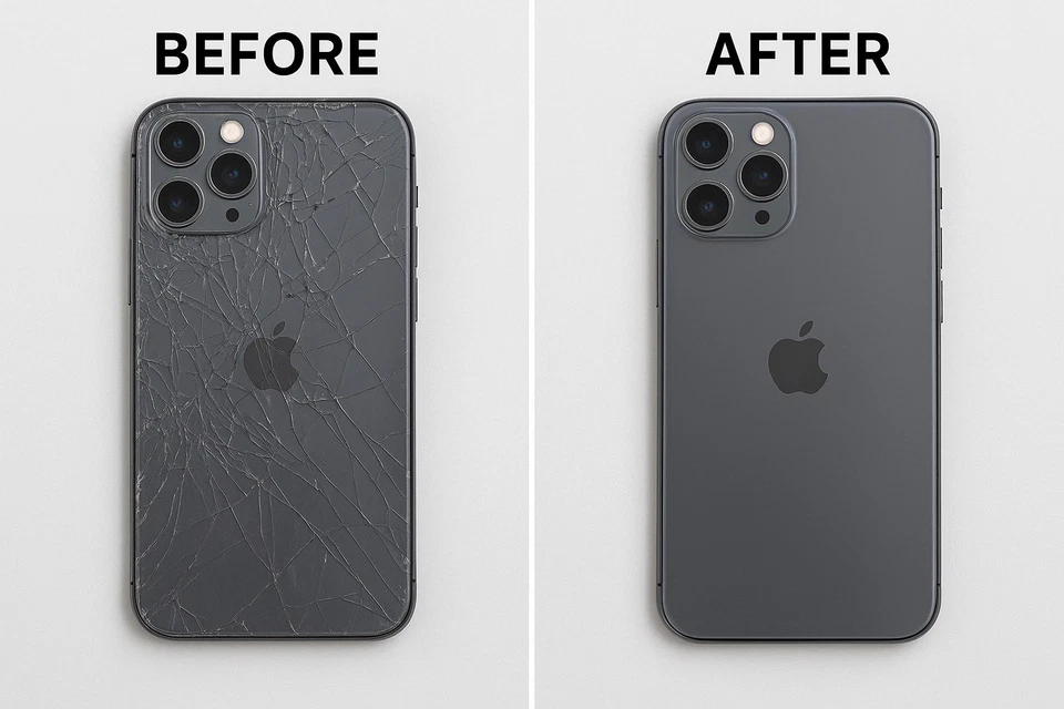 iPhone 16 15 14 13 13pro 12 11 Pro Max Pantalla Cristal y Vidrio Trasero Servicio de Reparación Foto 1 de 1