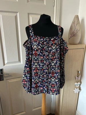 TU Top Size 18 Womens Floral Off Shoulder Bardot Boho Holiday Blouse - Image 1 of 4