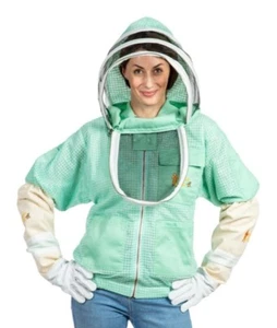 Massive bee Store Beekeeping ventilated Jacket fencing and Bee Glove in Aqua  - Picture 1 of 8