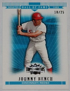 2007 TOPPS TRIPLE THREADS SAPPHIRE BLUE HALL OF FAME #/25 JOHNNY BENCH REDS - Picture 1 of 1