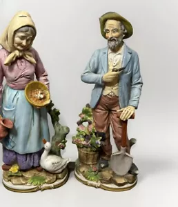 Vintage Old Man Old & Woman Ducks Pala 1976 Homco Home Interiors 13" Alta #8818 - Foto 1 di 21