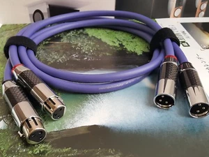 1Pair OCC Copper XLR Audio Cable interconnect Cryo Wire Carbon Rhodium plug  - Picture 1 of 3