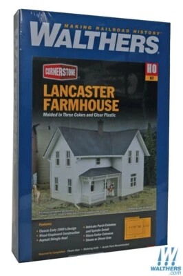 NEW Walthers 933-3333 Lancaster Farmhouse Kit HO Scale Train FREE US SHIP - Image 1 of 2