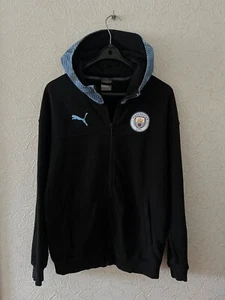 Manchester City 2019/2020 Prematch Training Jacket Zip Hoodie Puma Mens sz. M - Picture 1 of 16