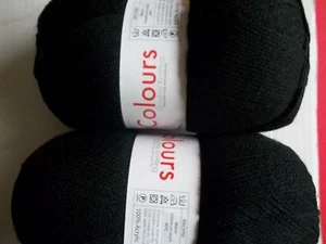 Colours DK yarn, Black, lot of 2 (5.3 oz/150 grams each) - Picture 1 of 3