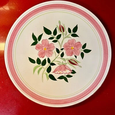 Plato o plato redondo grande de colección MCM STANGL POTTERY WILD ROSE - 14 pulgadas Foto 1 de 4