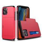 For iPhone 15 14 13 12 11 Pro Max XR X Shockproof Credit Card Pocket Case Cover