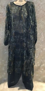 Designer Indian Pakistani MUSLIM SALWAR SHALWAR Kameez 3-PC SUIT Euro 44 FLORAL - Picture 1 of 10