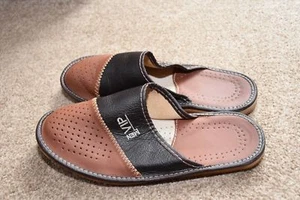 Herren VIP Lammfell Leder Haus Scuff Slide Hausschuhe leicht braun bequem - Bild 1 von 6