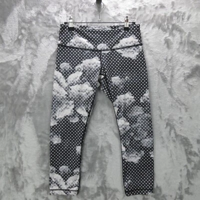 Lululemon Legging Womens 6 Black White Wunder Under Crop II Full-On Luon Yoga - Image 1 of 4