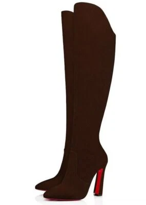 Christian Louboutin Eleonor Botta 100 Arabica Brown OTK Knee High Heel Boot 39.5 - Image 1 of 4