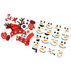 2 Sheets Snowman Face Stickers Cartoon Fridge Magnet Christmas