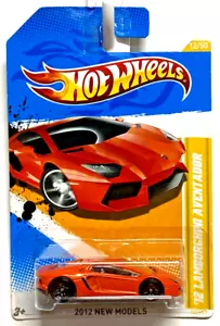 2012 HOT WHEELS LAMBORGHINI AVENTADOR ORANGE #12/247 SHIPS IN PROTECTIVE CASE - Picture 1 of 6