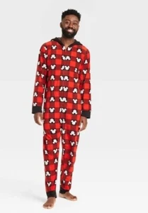 Men's Disney 100 Retro Mickey Mouse Matching Family Hooded Union Suit Large New - Picture 1 of 5