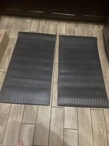 Premium 3/8" Thick Vulcanized Black Rubber Gym Flooring Mats 2’X 4’ (2 Pack) - Picture 1 of 7