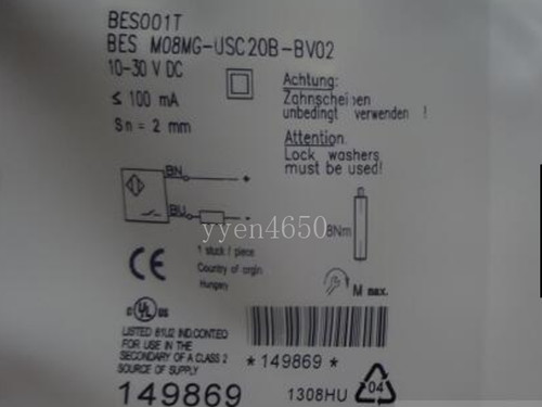 BES002U (BES M08MI-NSC20B-S49G) Interruttori Di Prossimità - Foto 3