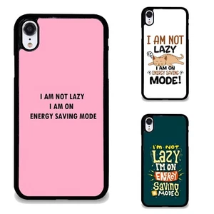 For Apple iPhone SE 11 12 13 14 15 16 Anti scratch Cover funny quote not lazy - Picture 1 of 25
