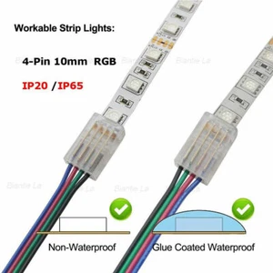 Wire to LED Strip Solderless Connector 2/3/4/5/6Pin RGBW RGB led strip adapter - Picture 1 of 12