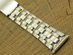 Gilden Vintage NOS Unused 2 Tone Deployment Watch Band 16mm-22mm Mens Long - Picture 1 of 6
