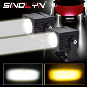 LED High Beam Projectors Lens Headlight Dual Colors Fog Light Matrix 5000K/3000K - Picture 1 of 10