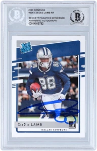 CeeDee Lamb Cowboys Signed 2020 Panini Donruss Rated Rookie #306 BAS Rookie Card - Picture 1 of 3