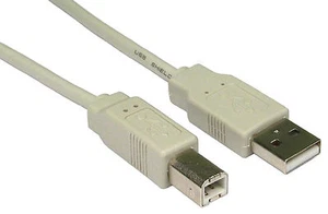 Cable de impresora USB A a B de plomo beige ideal para cañón Epson HP - Imagen 1 de 3