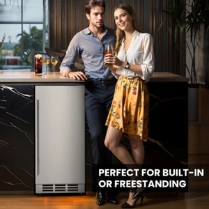 MOJGAR 15 Inch Beverage Refrigerator Under Counter Built-in Wine Cooler Fridges - Picture 1 of 9