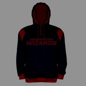 Sudadera con capucha sintética Washington Wizards cuarto con cremallera 2XL logotipos bordados negros NBA - Imagen 1 de 2