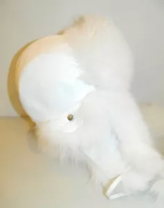 NEW WOMEN WHITE FOX FUR HAT AVIATOR STYLE LEATHER POMPONS ALL SIZES - Picture 1 of 5