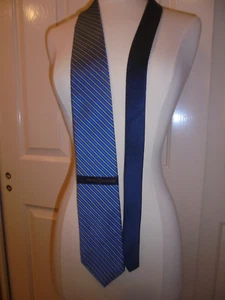 New~Tommy Hilfiger Blue/Green Striped 100% Silk Tie - Picture 1 of 4